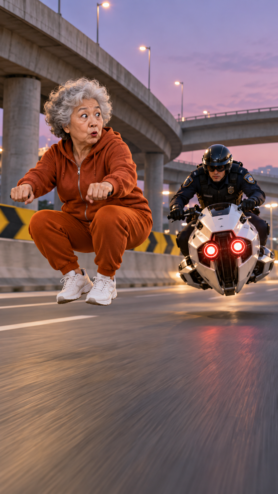 Scene artwork: Escape the police hover-bike